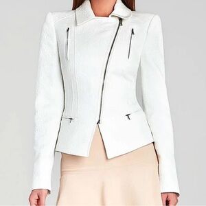BCBGMaxAzria Women's Ivory Moto Jacket